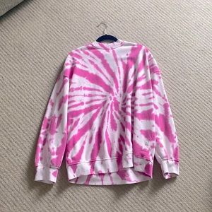 H&M - Oversized Pink and white tiedye crewneck
